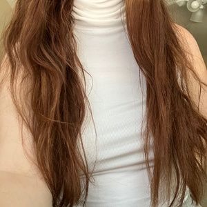 White turtleneck tank top